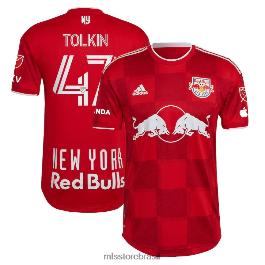 camisa br MLS Jerseys homens nova york red bulls john tolkin adidas red 2023 1ritmo authentic player jersey 2V2RND593