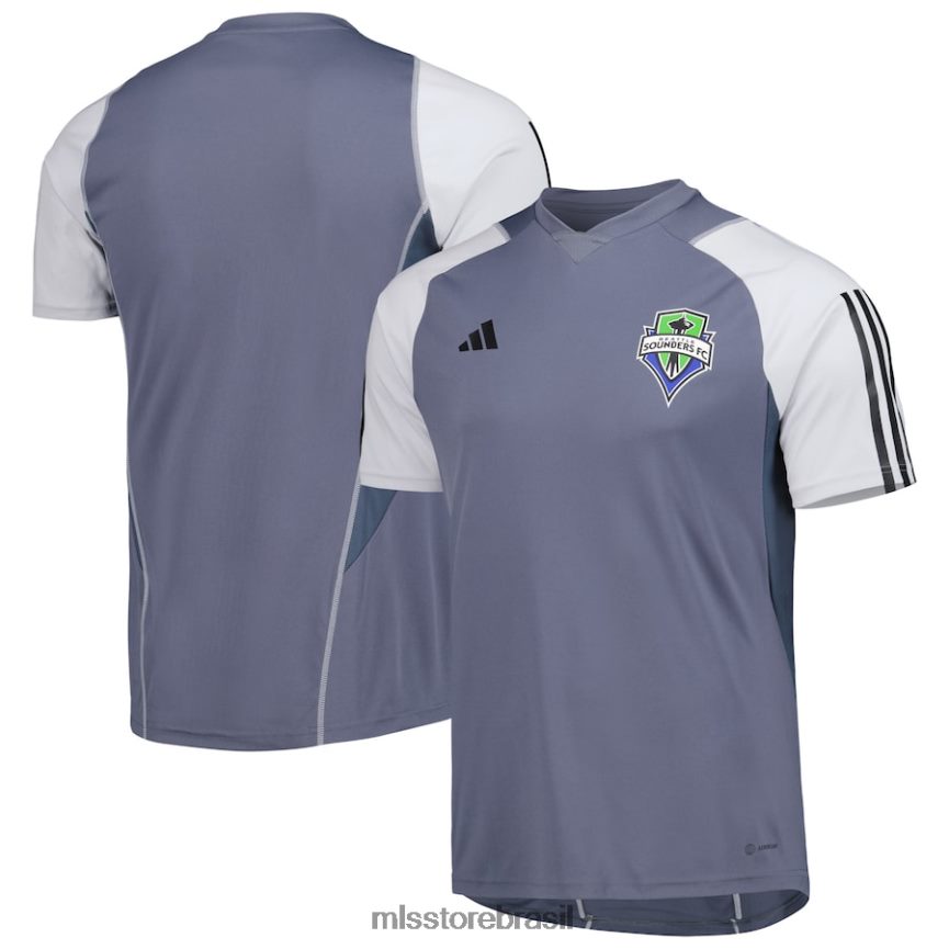camisa br MLS Jerseys homens seattle sounders fc adidas cinza 2023 camisa de treinamento em campo 2V2RND293
