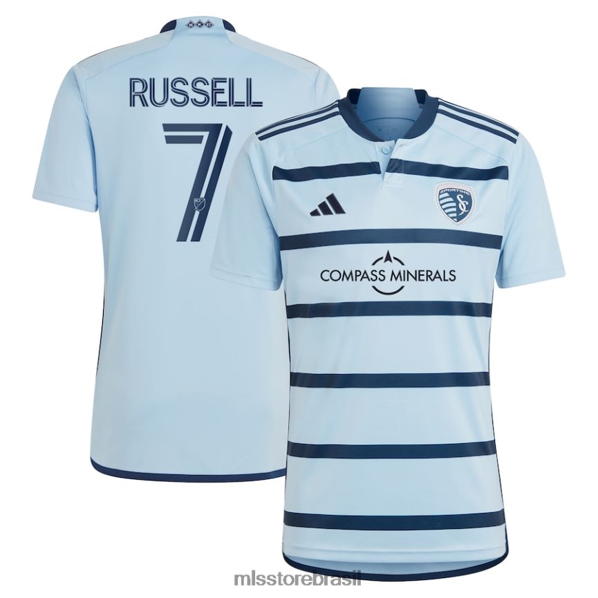 camisa br MLS Jerseys homens adidas sporting kansas city johnny russell adidas light blue 2023 hoops 4.0 replica player jersey 2V2RND594