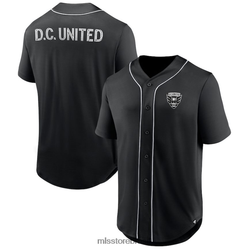 camisa br MLS Jerseys homens DC Camisa preta de botão de beisebol da moda do terceiro período da marca United Fanatics 2V2RND291