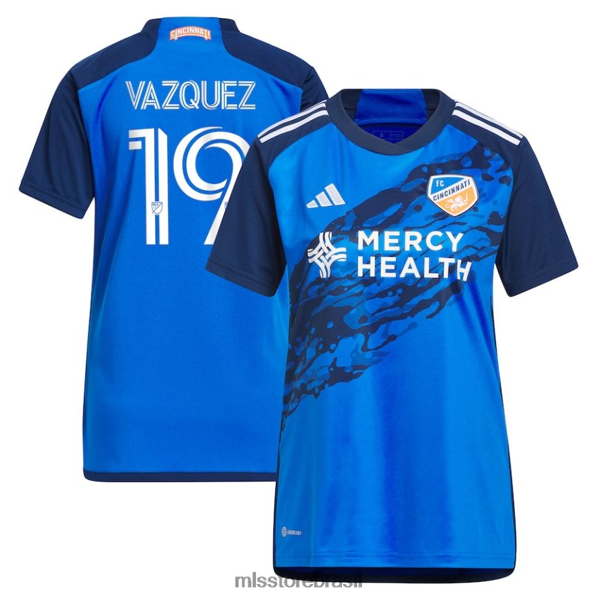 camisa br MLS Jerseys mulheres fc cincinnati brandon vazquez adidas blue 2023 river kit replica jersey 2V2RND591